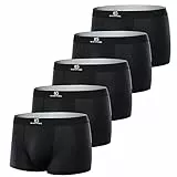 GLESTORE Boxershorts Herren Unterhosen Männer 5er Pack Modal Unterwäsche Hipster Sport Underpants 5schwarz XXL