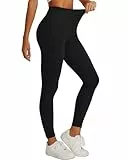 Havideto Thermo Leggings Damen Baumwolle Winter High Waist Gefütterte Fleece Thermoleggings Warme Bequem Schwarz M/L