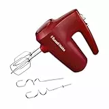 Russell Hobbs Handrührgerät [Handmixer] Desire Red (5 Geschwindigkeitsstufen+Pulsfunktion, 2 Spülmaschinengeeignete Rührbesen & Knethaken mit Chromapplikationen, Standfuß, 350W) Handrührer 27152-56
