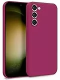 MyGadget Hülle für Samsung Galaxy S23 - Zweilagige Handyhülle mit Kameraschutz - Cover mit Innenfutter & Silikon außen - Wein Rot