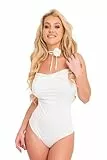 Kalimo Damen Pekan Bodysuit Ärmellos | Farbe: Ecru | Größe: 2XL | Material: Polyamid, Elastan | Mikrofaser | Body mit Halsband | für Hosen oder Röcke | Alltagsshirt, Freizeithemd