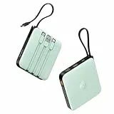 VRURC Power Bank mit Kabel 10000mAh Klein USB C Powerbank Schnelles Aufladen 22.5W Mini Tragbares Ladegerät Externer Akku Klein Aber Stark akkupack LED-Anzeige Kompatibel mit iPhone Huawei Samsung usw