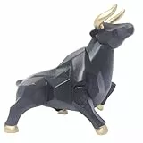 Stier Statue | Geometrische Resin Dekofigur Mit Modernem Design,Deko Sammlerfigur Für BücherWand Schreibtisch Nachttisch Büro