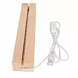 Fdit LED -Beleuchtung Eleganter Holzständer für Acrylglas Acryl, USB -Grenzfläche Sockel für Schmuckpapier Gewicht (24cm)