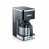 GRAEF. Filterkaffeemaschine FK512 Schwarz mit Timer, Edelstahl-Isolierkanne, Wasserstandsanzeige, automatischer Abschaltung und Aroma-Optimierung durch großen Brühkopf