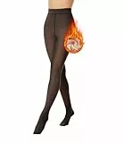 FOTOCITI Thermo Strumpfhose Damen Winter Gefütterte Strumpfhose mit Fleece Bauchweg Warme Gefälschte Durchscheinend Thermostrumpfhosen Dicke Plüsch Pantyhose(Schwarz Gefälschte Durchscheinend,L)