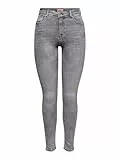 ONLY Damen Onlpower Mid Push Up Sk Azg937 Noos Jeans, Grey Denim, L EU