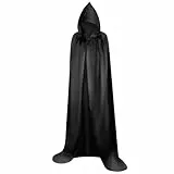 Myir Unisex Umhang mit Kapuze, Halloween Umhang für Erwachsene Cosplay Vampir Kostüm Halloween Kostüm (Schwarz, XXL)
