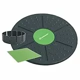 Schildkröt Balance-Board, Anthrazit-Grün, inklusive Extra-Aufsatz mit stärkerer Wölbung, Anti-Rutsch Pad, in 4-Farb Karton, 960031