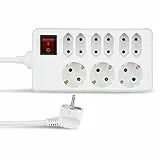 REV Steckdosenleiste - Mehrfachsteckdose mit Schalter 9-Fach, 6X Euro, 3X Schuko, 1,4m, 3500W