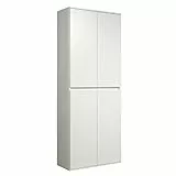 trendteam smart living - Nevada - Mehrzweckschrank - Weiß - Schrank mit 4 Türen, 6 Einlegeböden und 1 Kleiderstange - (BxHxT) 74 x 191 x 34 cm - grifflose Türen