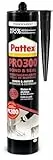 Pattex PRO 300 Bond & Seal, universell einsetzbarer Montagekleber, schnelltrocknende Dichtmasse, Baukleber für innen und außen, Transparent, 1x300g Kartusche