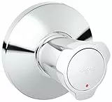 GROHE Costa, Unterputz Ventil Oberbau rot (für UP-Ventile 1/2', 3/4', 1', Einbautiefe stufenlos einstellbar 20-80mm, Metallgriff, mit Schubrosette, wärmeisoliert), chrom, 19809001
