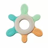 nip – Beißring | Nachhaltiger Beißring für Babys ab 3 Monaten aus über 65% natürlichen Rohstoffen. Beißring zur sanften Massage von Zahnfleisch, Zunge und Zähnchen | Türkis/Grün/Orange