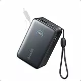 Anker Nano Power Bank, 10000mAh Tragbares Ladegerät mit 2 ft InstaCord Einziehbares Kabel, 45W Max Compact Battery Pack, Smart Display, für iPhone 16/17 Serie, iPad, Galaxy, Pixel und mehr (Schwarz)