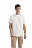 DeFacto Herren Basic T-Shirt - Klassisches T-Shirt für Männer