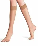 FALKE Damen Kniestrümpfe Seidenglatt 15 DEN W Kh transparent einfarbig 1 Paar, Hautfarben Sun 4299, 39-42