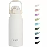 Autsel Edelstahl Trinkflasche mit Strohhalm 1.7L Flasche Große Trinkflasche aus Metall Outdoor Flasche BPA-freikanne für Camping Fitness