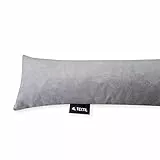 4L Textil Zugluftstopper Durchzugstopper Windstopper für Türen und Fenster Luftzugstopper für Tür Türschlange Türrolle Samt-Imitat Kordsamt Hersteller 70 cm 80 cm 90 cm 100 cm 150 cm (Grau, 100 cm)