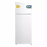 Cecotec Kühlschrank Kompakt Kombi Bolero CoolMarket 2D 204 Weiß E, 204L, 143 cm Höhe, 55 cm Breite, Klasse E, Leise, LED-Beleuchtung, Inverter Plus Kompressor, Zyklische Technologie, Weiß