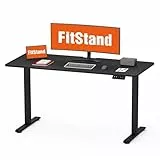 FitStand Höhenverstellbarer Schreibtisch mit 120x60cm Komplett-Tischplatte, Electric Lift Desk mit Memory-Funktion, Stehpult & Kindersicherung für Büro und Zuhause – Schwarz