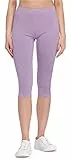 Bellivalini Damen Leggings Bequeme und atmungsaktiv Leggings 3/4 aus Viskose BLV50-148 (Hellviolett, XL)