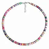 Holibanna Boho Choker Halskette Polymer Clay Choker Beach Party Halskette für Frauen Schmuck (Bunt 6Mm)