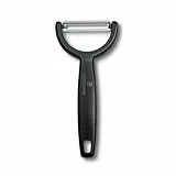 Victorinox Sparschäler 'Ypso', Schäler für Gemüse, Obst, Zackenschliff, Zweischneidig, Extra Scharf, Swiss Made, schwarz