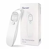 Berrcom Fieberthermometer Kontaktlos Stirn-und Ohrthermometer Digitales Medizinisches Thermometer Infrarot Stirnthermometer für Baby, Erwachsen mit Fieberalarm, Sofort Ablesung