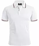 SwissWell Poloshirt Herren Kurzarm Atmungsaktiv Golf Tennis Sport Polo Shirts Sommer Freizeit T-Shirt Weiß L