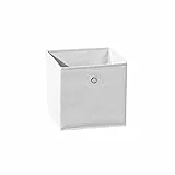 Inter Link – Faltbare Aufbewahrungsbox – Klappbarer Objekthalter – Stoff Faltbox – Aufbewahrungsbox für Raumteiler oder Regale – 32 x 32 x 32 cm – Mit Fingerloch – Winny - Weiß