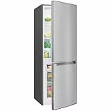 Bomann® Kühlschrank mit Gefrierfach | Energieklasse C | 143cm | Kühl Gefrierkombination leise 40 dB | 3 Ablagen & 2 Schubladen | Türanschlag wechselbar | 173L Kühlgefrierkombi | KG 7359 inox