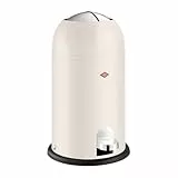 WESCO Kickmaster Junior Abfallsammler in der Farbe sand matt, pulverbeschichtetes Stahlblech, eingebauter Dämpfer, 12 Liter Volumen, Kunststoff-Einsatz, Einwurfklappe