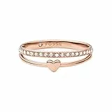 Fossil Ring Für Frauen Vintage Glitz, Länge: 21,5 X 20 X 6 Rose Gold Edelstahl Ring, JF03460791