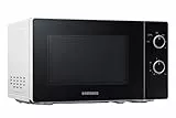 Samsung Solo-Mikrowelle, 700 W, Epoxy-Garraum mit 20 l Volumen, 5 Leistungsstufen, Defrost, Weiß/Schwarz, MS20A3010AH/EG