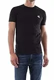 Calvin Klein Herren T-Shirt Kurzarm Ck Essential Slim Fit, Schwarz (Ck Black), L