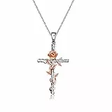 YAFEINI Kreuz Kette Damen Silber 925 Kreuz Anhänger Kette Damen Halskette Silber Schmuck Kreuz Kette für Mädchen Mutter Tochter