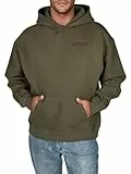 DENIMFY Hoodie Herren Oversize mit Druck DFMaxim Kapuzenpullover Pullover Hochwertige Baumwollmischung, Größe:4XL, Farbe:Ranger Green-Black