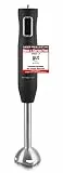 Emerio Stabmixer, Edelstahl Stab, Griff gummiert für besseren Halt, zweiteilig, 2 Geschwindigkeiten, PREIS-/LEISTUNGSSIEGER 05/2017, 250 Watt, HB-111446 Schwarz