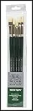 Winsor & Newton 5990606 Winton Set 5 Pinsel, für Ölfarbe, Acrylfarbe und Alkydfarbe