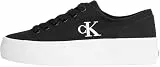 Calvin Klein Damen Vulcanized Sneaker Flatform Low Top, Schwarz (Black/Bright White), 38