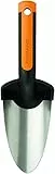 Fiskars Blumenkelle, Länge: 28 cm, Rostfreie Stahl-Kelle, Schwarz/Orange, Premium, 1000726