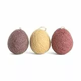 Gry & Sif große Osteranhänger Eier, Filzeier, Ostern, Osterdeko, Frühlingsdeko aus Filz, Handmade, Fairtrade | helle Ostereier, 4 cm, 3er Set