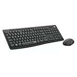 Logitech MK295 kabelloses Tastatur-Maus-Set mit SilentTouch-Technologie, Shortcut-Tasten, optischer Spurführung, Nano USB-Empfänger, verzögerungsfreier Drahtlosverbindung, QWERTZ layout - Schwarz