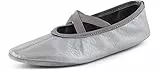 Ladeheid Damen Mädchen Jungen Ballettschuhe Gymnastikschuhe Turnschuhe 25 bis 41 LAJD002 (Silber, 26 EU)