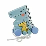 JAMARA 460877 - Holzspielzeug - Kidiwood Nachzieh Dinos, 2-teilig - Verschiedene Steckmöglichkeiten, fördert die motorische Fähigkeiten