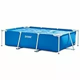 INTEX 'Metal Frame' Pool rechteckig Aufstellpool (260 x 160 x 65cm) Kinderpool Familienpool Swimmingpool Volumen ca 2.282l, blau (28271NP)