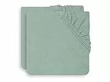 Jollein 2550-503-00095 Wickelunterlage Frottee 50x70cm Aschgrün (2er Pack), grün, 318 g