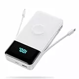 Power Bank 26800mAh USB C 25W PD, QC4.0 Powerbank Schnelles Aufladen mit 2 Kabel (Eingabe & Ausgabe) Externe Akku, 5 Ausgängen Kompatibel mit Apple Watch, Samsung,iPhone, Huawei, Tablet