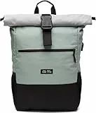 Ela Mo Rucksack Damen - Daypack schön u. durchdacht - Laptop Rucksäcke für Frauen - Anti Diebstahl Tasche für Schule, Uni, Business (Mintgrey)